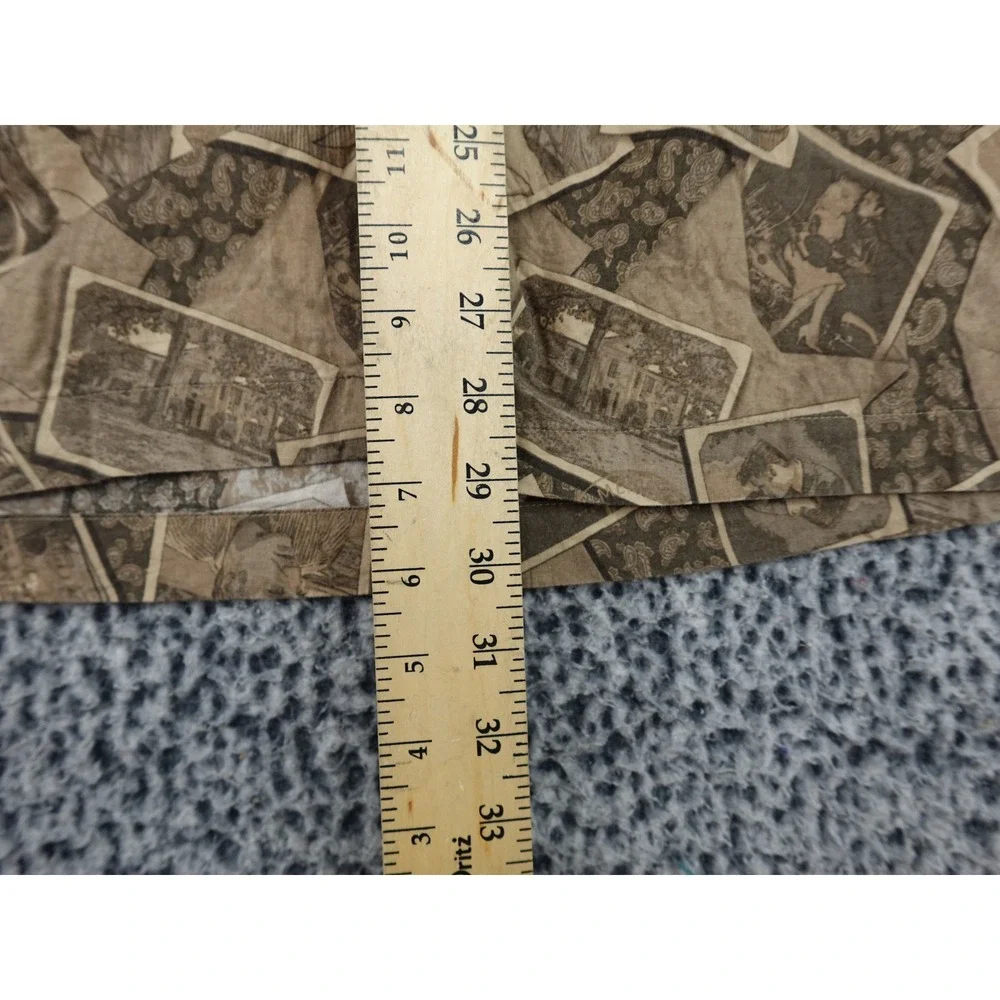 David Carey Elvis Presley Shirt Mens XL Brown Good Postcard Print Cotton Rayon